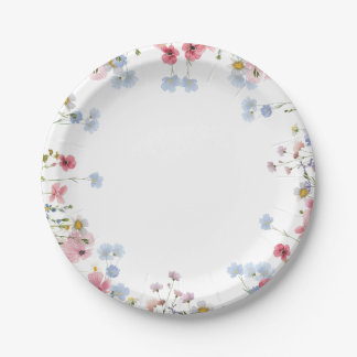 Liebe in Tellern der Bloom-Wildblume Pappteller