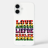 Liebe in verschiedenen Sprachen Dunkler Regenbogen Case-Mate iPhone Hülle (Rückseite)
