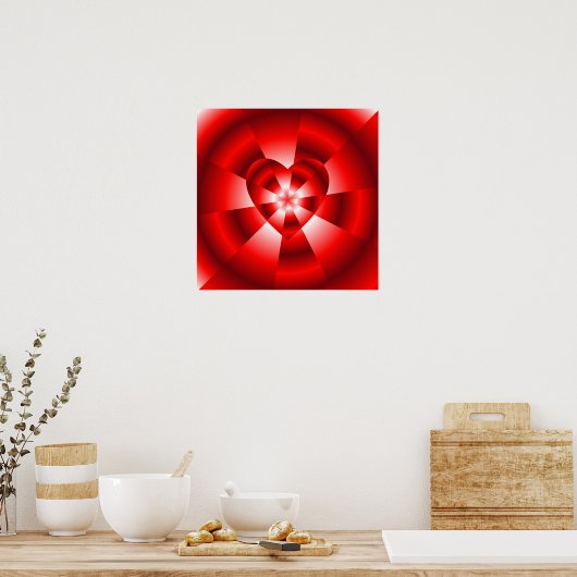 Liebe in verschleierter Form - Rote Strahlung Poster (Küche)