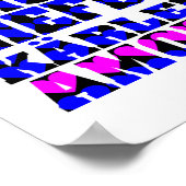 Liebe in vielen Sprachen Blue Pink Hearts Poster (Ecke)