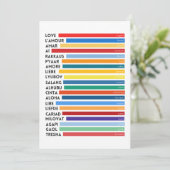 LIEBE IN VIELEN SPRACHEN FEIERTAGSKARTE (Stehend Vorderseite)