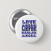 Liebe in vielen Sprachen Herz blau Button (Vorne & Hinten)
