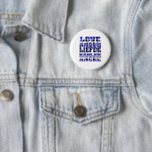 Liebe in vielen Sprachen Herz blau Button (Beispiel)