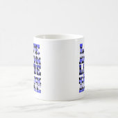 Liebe in vielen Sprachen Herz blau Kaffeetasse (Mittel)