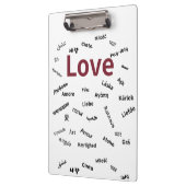 Liebe in vielen Sprachen Klemmbrett (Links)