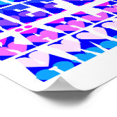 Liebe in vielen Sprachen Rosa Lila Blau Poster (Ecke)