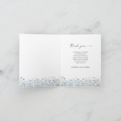 Liebe in voller Blüte Blaue Hochzeitsdusche Gefalt Dankeskarte (Innenseite)