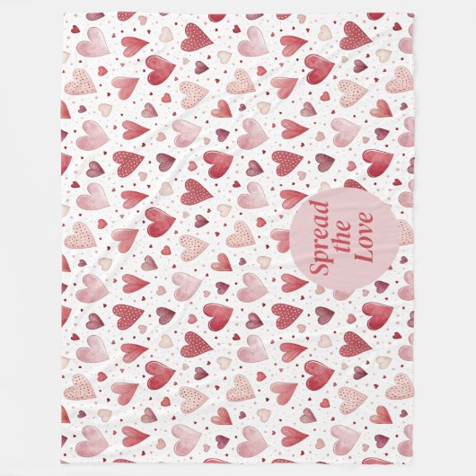 Liebe in Watercolor - Muster eines Whimsikherzes Fleecedecke (Vorderseite)