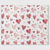 Liebe in Watercolor - Muster eines Whimsikherzes Geschenkpapier (Flach)