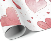 Liebe in Watercolor - Muster eines Whimsikherzes Geschenkpapier (Rolleneckpunkt)