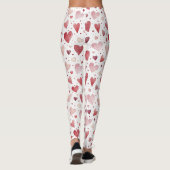 Liebe in Watercolor - Muster eines Whimsikherzes Leggings (Rückseite)