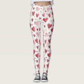 Liebe in Watercolor - Muster eines Whimsikherzes Leggings (Vorderseite)