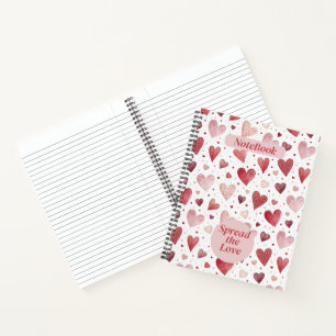 Liebe in Watercolor - Muster eines Whimsikherzes Notizblock