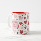 Liebe in Watercolor - Muster eines Whimsikherzes Zweifarbige Tasse (Vorderseite Links)