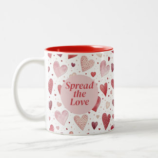 Liebe in Watercolor - Muster eines Whimsikherzes Zweifarbige Tasse