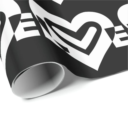 Liebe in Weiß Geschenkpapier (Rolleneckpunkt)