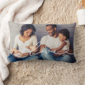 Liebe in Weißschrift mit dem Foto Herzbenutzerdefi Lendenkissen (Decke)