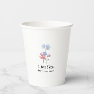Liebe in Wildblume-Papiergruppen Pappbecher