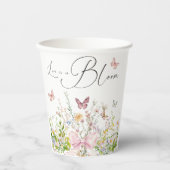 Liebe in Wildblume Rosa Brautparty Pappbecher (Vorderseite)