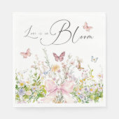 Liebe in Wildblume Rosa Brautparty Serviette (Vorderseite)