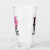 LIEBE Indialantischer rosa Hibiskus Glas (Links)