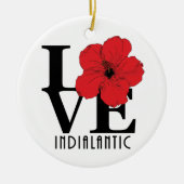 LIEBE Indialantischer Roter Hibiskus Keramik Ornament (Vorne)