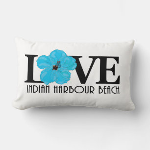 LIEBE Indian Harbour Beach Blue Hibiskus Lendenkissen