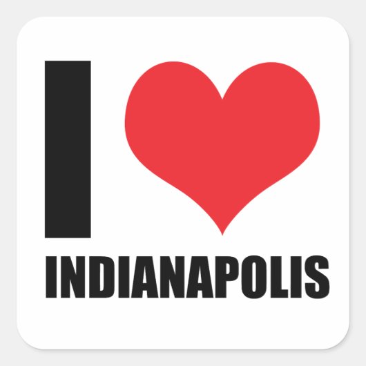 Liebe Indianapolis Quadratischer Aufkleber (Vorderseite)