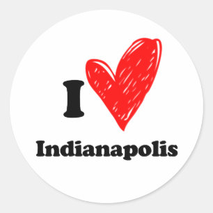 Liebe Indianapolis Runder Aufkleber
