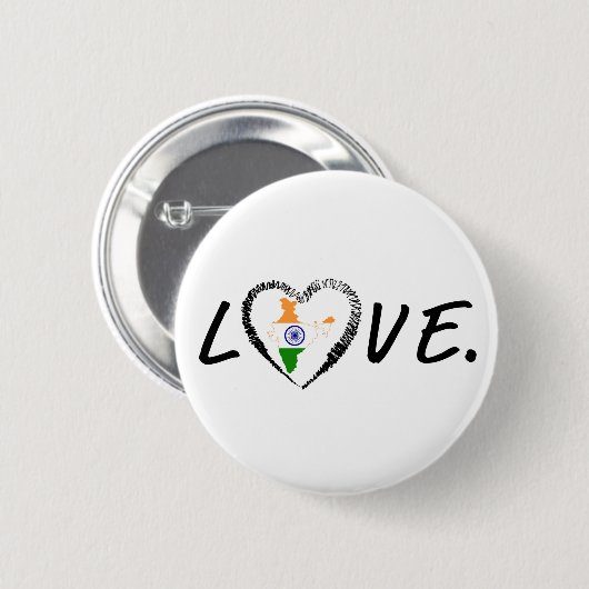 Liebe Indien Button (Vorne & Hinten)