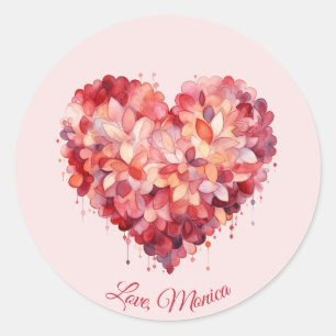 Liebe INDIVIDUELLE NAME Valentinstag Runder Aufkleber