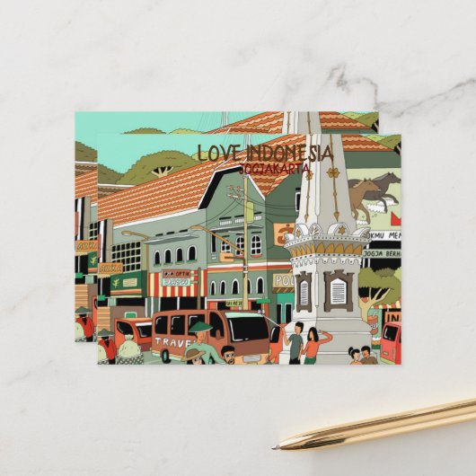 LIEBE INDONESIEN POSTKARTE (Vorderseite/Rückseite Beispiel)