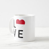 Liebe - Indonesische Flagge Kaffeetasse (Vorderseite Links)