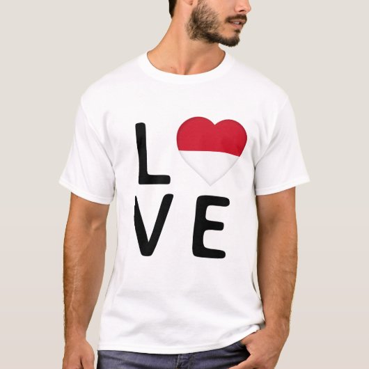 Liebe - Indonesische Flagge T-Shirt (Vorderseite)