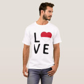 Liebe - Indonesische Flagge T-Shirt (Vorne ganz)