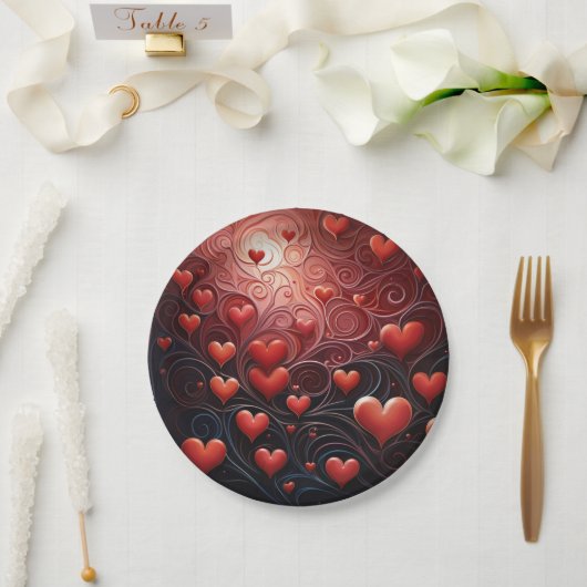 Liebe - Infustes Herz Pappteller (Hochzeit)