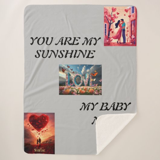 Liebe-Infustierter Komfort, Valentinstag-Bettüberw Sherpadecke (Vorderseite)