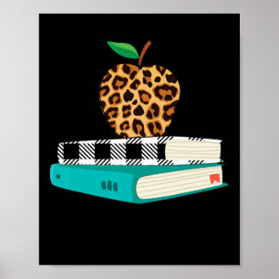 Liebe Inspiriere Leopard Print Apple Lehrer Funny Poster