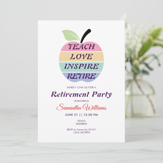 Liebe Inspiriere Party für die Altersversorgung vo Einladung (Stehend Vorderseite)