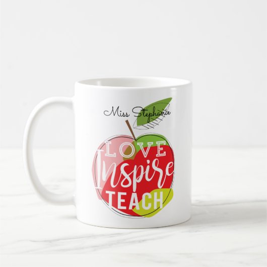 Liebe, inspirieren, bringen | Lehrern Kaffee-Tasse Kaffeetasse (Links)