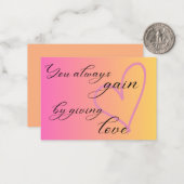 Liebe inspirierende Anführungskarte Mitteilungskarte (Vorderseite/Rückseite Beispiel)