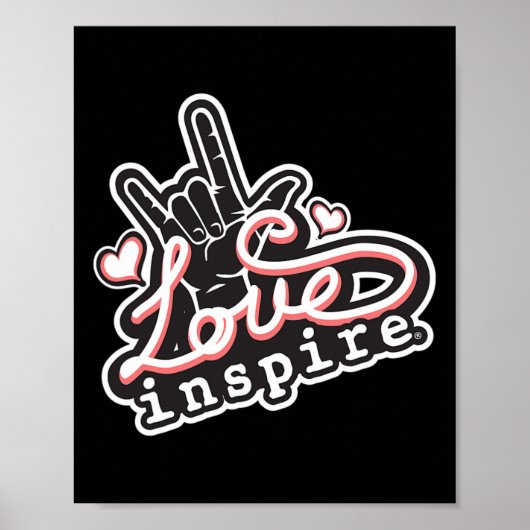 Liebe inspiriert ASL ILY Hand Sign Language Deaf A Poster (Vorne)