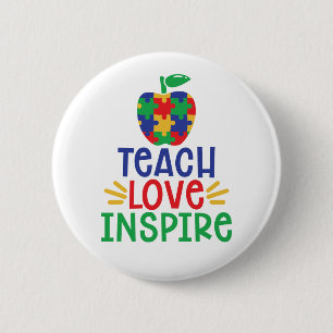 Liebe Inspiriert  Autismus Lehrerappel Button