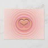 Liebe Inspiriert Pink Peach Spirals 3D Herzzentrum Postkarte (Vorderseite)
