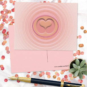 Liebe Inspiriert Pink Peach Spirals 3D Herzzentrum Postkarte