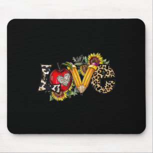 Liebe Inspirierte Leopard Sonnenblumenlehrer zurüc Mousepad