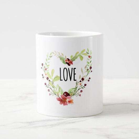 *~* LIEBE INTENSIVE EMOTO Blumenkranz Jumbo-Tasse (Vorderseite)