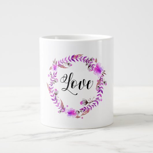 *~* LIEBE INTENSIVE EMOTO Blumenreath Jumbo-Tasse (Vorderseite)