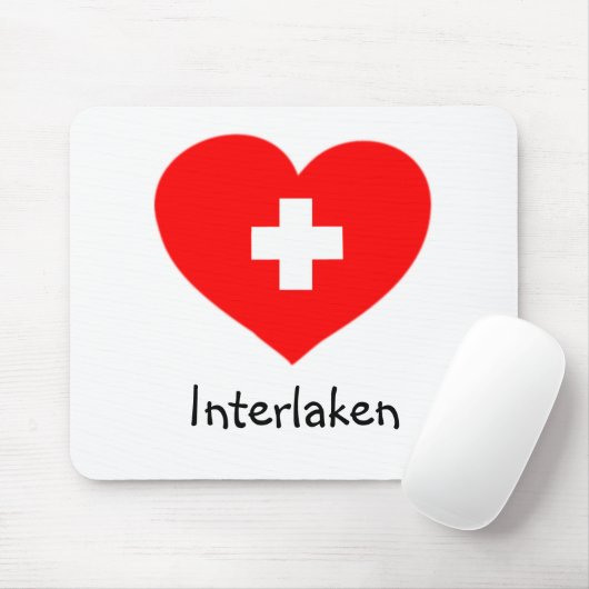 Liebe Interlaken - Schweizer Herzmousepad Mousepad (Mit Mouse)