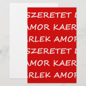 Liebe International Briefpapier (Vorne/Hinten)